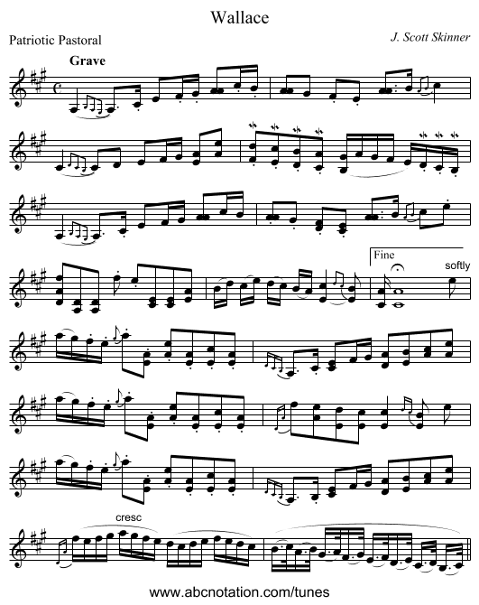 Wallace - staff notation