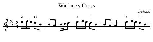 Wallace's Cross - staff notation