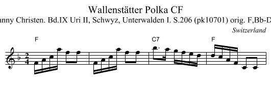 Wallenst&auml;tter Polka CF - staff notation