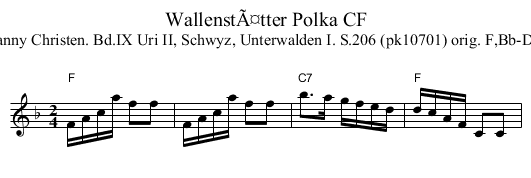 WallenstÃ¤tter Polka CF - staff notation