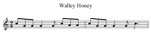 Walley Honey - staff notation