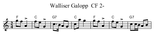 Walliser Galopp  CF 2- - staff notation