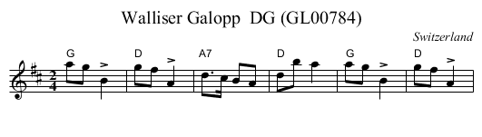 Walliser Galopp  DG (GL00784) - staff notation