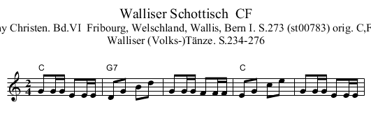 Walliser Schottisch  CF - staff notation