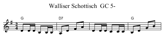 Walliser Schottisch  GC 5- - staff notation
