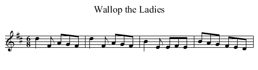 Wallop the Ladies - staff notation