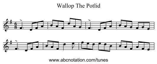 Wallop The Potlid - staff notation
