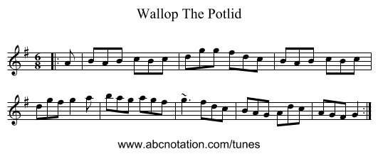 Wallop The Potlid - staff notation