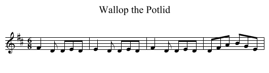 Wallop the Potlid - staff notation