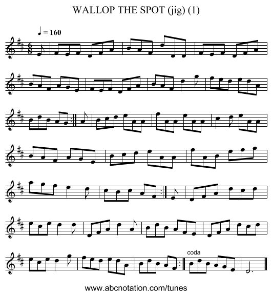 WALLOP THE SPOT (jig) (1) - staff notation