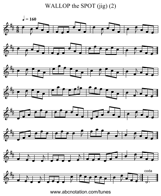 WALLOP the SPOT (jig) (2) - staff notation