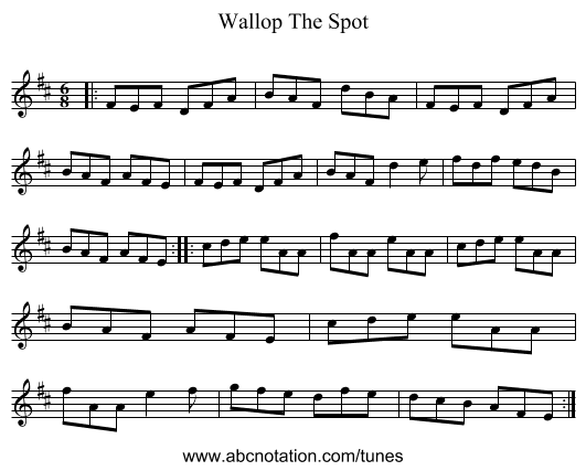Wallop The Spot - staff notation