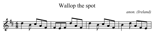 Wallop the spot - staff notation