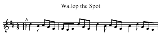 Wallop the Spot - staff notation