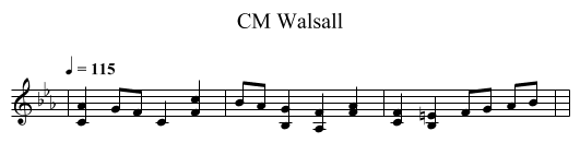 Walsall, CM - staff notation