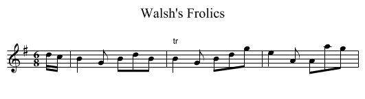 Walsh's Frolics - staff notation