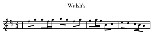 Walsh's - staff notation