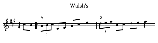 Walsh's - staff notation