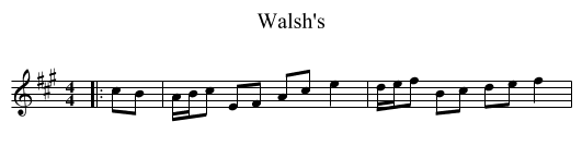 Walsh's - staff notation