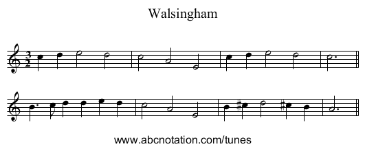 Walsingham - staff notation