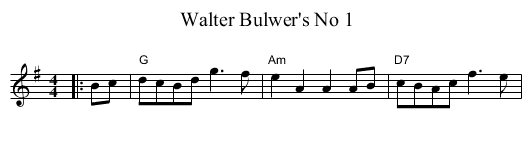 Walter Bulwer's No 1 - staff notation