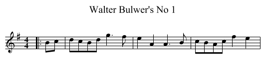 Walter Bulwer's No 1 - staff notation