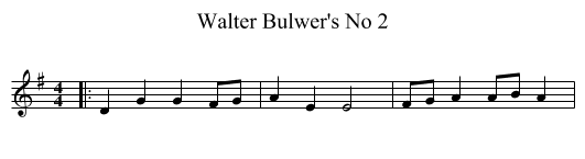 Walter Bulwer's No 2 - staff notation