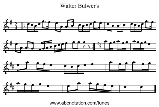 Walter Bulwer's - staff notation