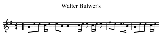 Walter Bulwer's - staff notation