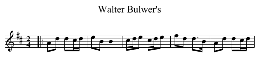 Walter Bulwer's - staff notation