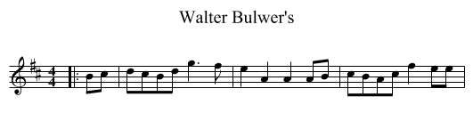 Walter Bulwer's - staff notation