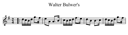 Walter Bulwer's - staff notation