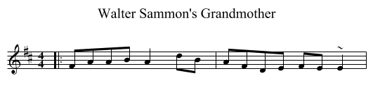 Walter Sammon's Grandmother - staff notation