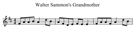 Walter Sammon's Grandmother - staff notation