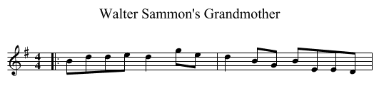 Walter Sammon's Grandmother - staff notation
