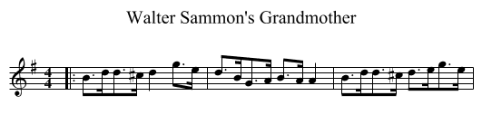 Walter Sammon's Grandmother - staff notation