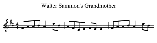 Walter Sammon's Grandmother - staff notation