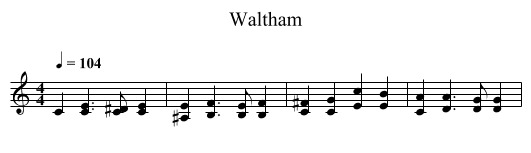 Waltham - staff notation