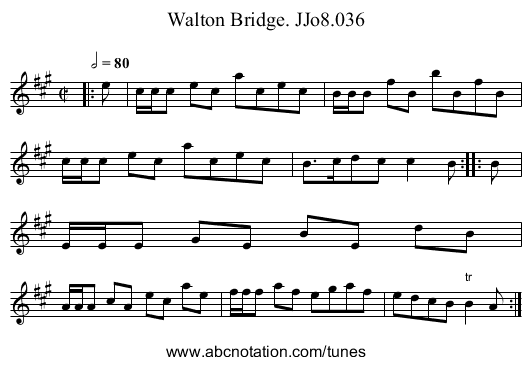 Walton Bridge. JJo8.036 - staff notation