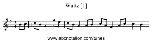 Waltz [1] - staff notation