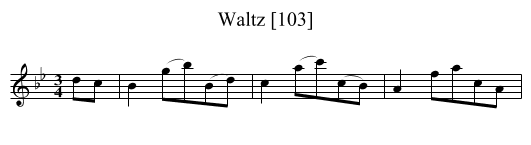 Waltz [103] - staff notation