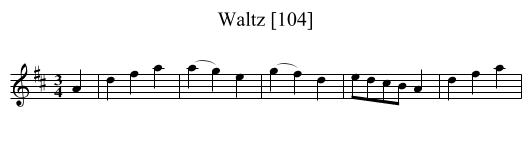 Waltz [104] - staff notation
