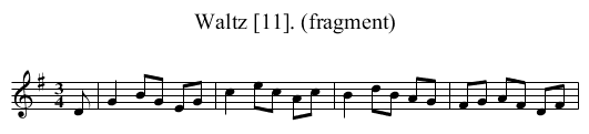 Waltz [11]. (fragment) - staff notation