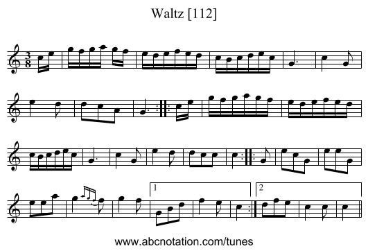 Waltz [112] - staff notation