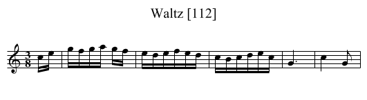 Waltz [112] - staff notation