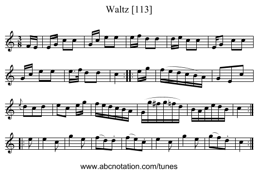 Waltz [113] - staff notation
