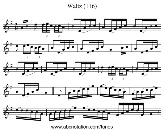 Waltz (116) - staff notation