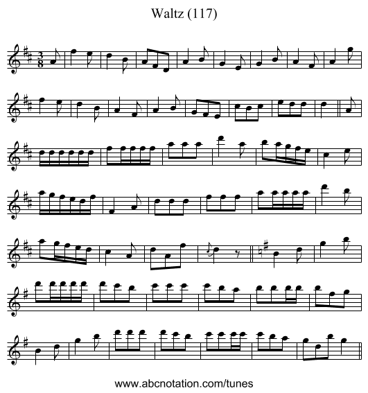 Waltz (117) - staff notation