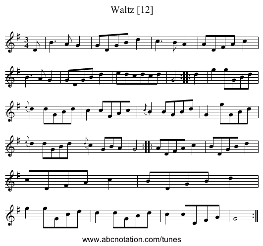 Waltz [12] - staff notation