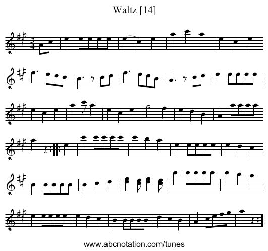 Waltz [14] - staff notation